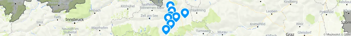 Kartenansicht für Apotheken-Notdienste in der Nähe von Sankt Johann im Pongau (Sankt Johann im Pongau, Salzburg)